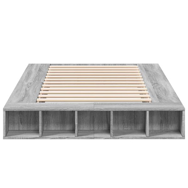 vidaXL Estrutura cama 140x190 cm derivados de madeira cinzento sonoma