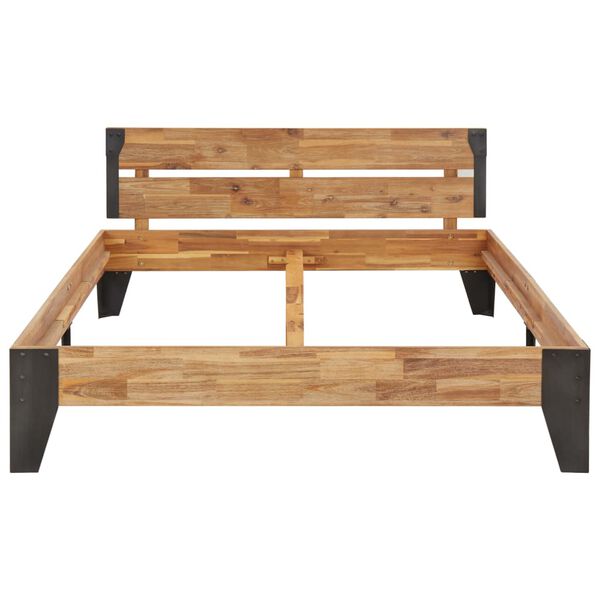 vidaXL Estrutura de cama 120x200 cm acácia maciça acabamento escovado
