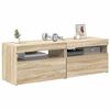 vidaXL Móveis de TV com luzes LED 2 pcs 60x35x40 cm carvalho sonoma