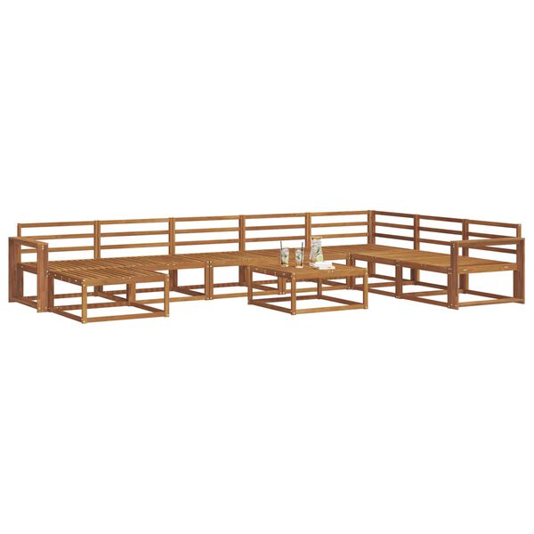 vidaXL Conjunto de Sof&aacute;s para Exterior 9 pcs Natural