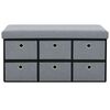 vidaXL Banco arruma&ccedil;&atilde;o dobr&aacute;vel linho falso 76x38x38cm cinzento claro