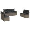 vidaXL 7 pcs conjunto sof&aacute;s p/ jardim c/ almofad&otilde;es vime PE cinzento