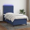 vidaXL Cama box spring c/ colch&atilde;o e LED 80x200 cm tecido azul