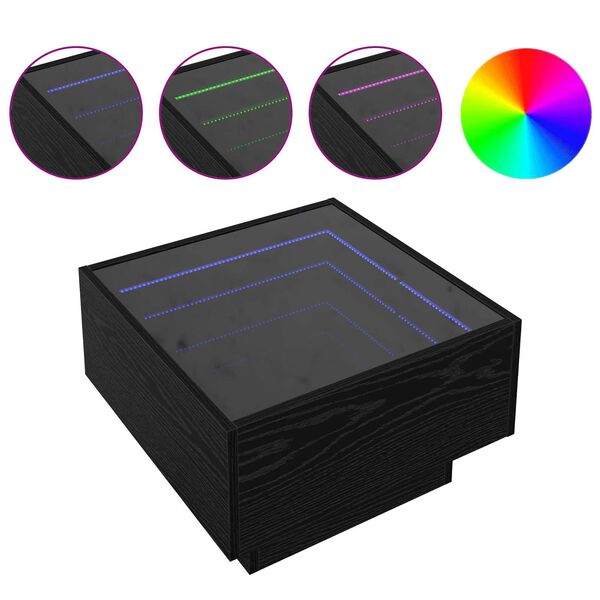 vidaXL Mesa de centro Carvalho preto 50 x 50 x 30 cm