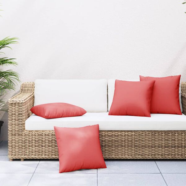 vidaXL Almofadas decorativas 4 pcs 40x40 cm tecido vermelho