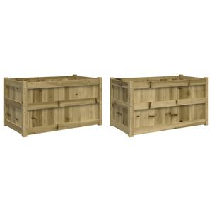vidaXL Vasos/floreiras de jardim 2 pcs madeira de pinho impregnada