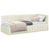 vidaXL Estrutura de Cama de Canto Creme 80 cm x 200 cm Veludo