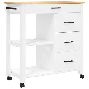 vidaXL Carrinho de cozinha MONZA 84x40x88,5 cm madeira de pinho maci&ccedil;a