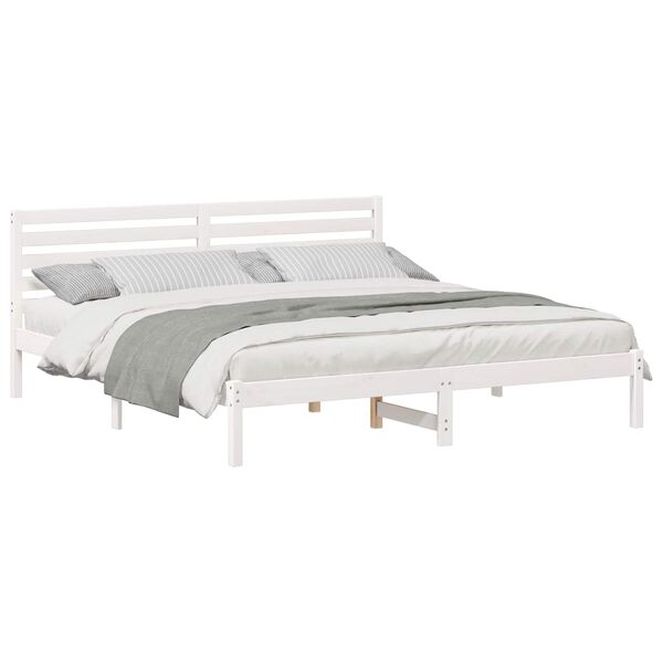 vidaXL Estrutura da Cama com cabeceira Branco 200 x 200 cm