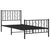 vidaXL Estrutura de cama com cabeceira e p&eacute;s 90x200 cm metal preto
