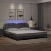 vidaXL Estrutura de cama Viana com LED sem colch&atilde;o 200x200cm cinzento