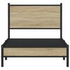 vidaXL Estrutura de cama sem colchão 75x190 cm metal carvalho sonoma
