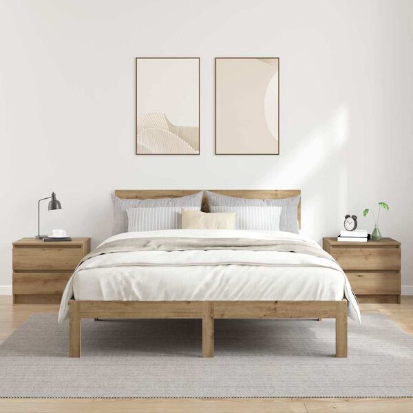 vidaXL Mesas de cabeceira 2pcs derivados de madeira carvalho artisiano