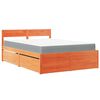 VidaXL Cama com gavetas e colch&atilde;o 140x190 cm pinho maci&ccedil;o castanho-mel