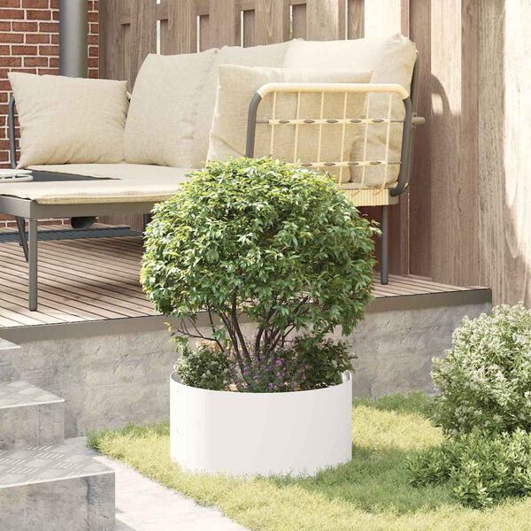 vidaXL Vaso de Jardim Branco 40 x 40 x 20 cm A&ccedil;o