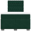 vidaXL Cama boxspring com colch&atilde;o 120x200 cm veludo verde-escuro