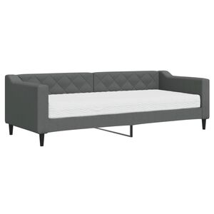 vidaXL Sofá-cama com colchão 80x200 cm tecido cinzento-escuro