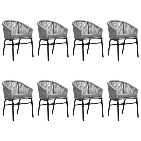 vidaXL 9 pcs conjunto de jantar para jardim cinzento