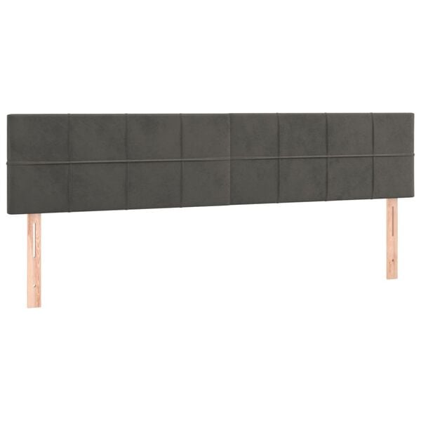 vidaXL Cabeceiras cinzento-escuro 160x5x78/88 cm veludo