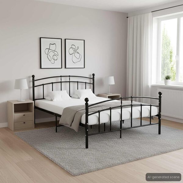 vidaXL Estrutura de cama 200x200 cm metal preto
