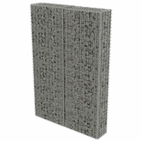 vidaXL Muro gabi&atilde;o com tampas a&ccedil;o galvanizado 100x20x150 cm
