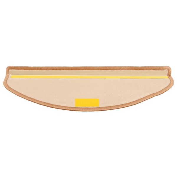 vidaXL Tapetes de escadas adesivos 10 pcs 65x21x4 cm bege