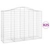 vidaXL Cestos gabi&atilde;o arqueados 25pcs 200x50x140/160 ferro galvanizado