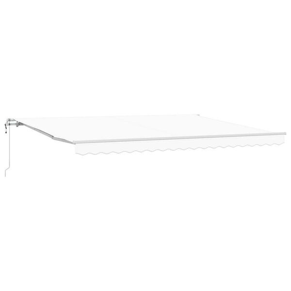 vidaXL Toldo Retr&aacute;til Manual Branco 450 &times; 300 cm tecido