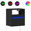 vidaXL Mesas de cabeceira de parede com luzes LED 2 pcs preto