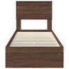 vidaXL Cama com Armazenamento com gaveta Carvalho Marrom 75 x 190 cm