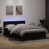 vidaXL Cama box spring c/ colch&atilde;o e LED 140x220 cm veludo preto