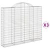 vidaXL Cestos gabi&atilde;o arqueados 3pcs 200x30x160/180cm ferro galvanizado