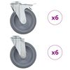 vidaXL 12 pcs rodas girat&oacute;rias com orif&iacute;cio para parafuso 125 mm