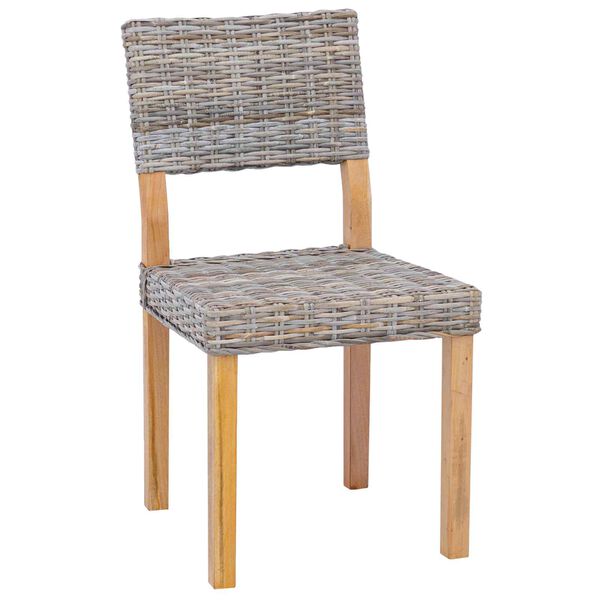 vidaXL Cadeira de jantar 2 pcs Cinza Kubu 46 x 55 x 84 cm Rattan Kubu