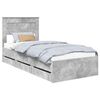 vidaXL Estrutura da Cama Cinzento 90 x 190 cm Madeira de Engenharia