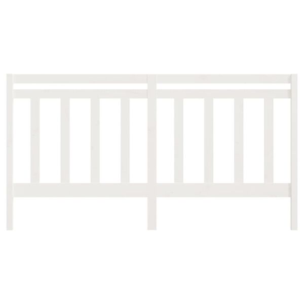vidaXL Cabeceira de cama 206x4x100 cm pinho maci&ccedil;o branco
