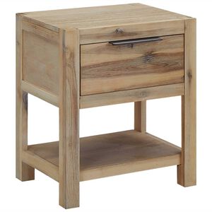 vidaXL Mesa de cabeceira c/ gaveta 40x30x48 cm madeira ac&aacute;cia maci&ccedil;a