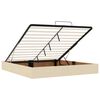 vidaXL Estrutura de cama otomana com colch&otilde;es tecido creme 200x200cm