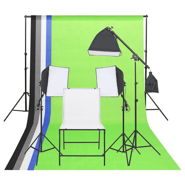 vidaXL Kit iluminação de estúdio fotográfico com mesa