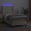 vidaXL Cama box spring c/ colch&atilde;o/LED 100x200cm couro artificial creme