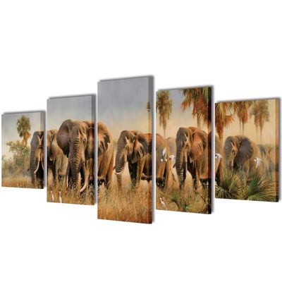 Políptico com impressão elefantes 200 x 100 cm