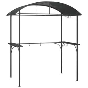 vidaXL Gazebo churrasco prateleiras laterais 220x115x230 a&ccedil;o antracite