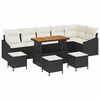 vidaXL Conjunto de Sof&aacute; de Jardim 10 unid. Preto vime PE