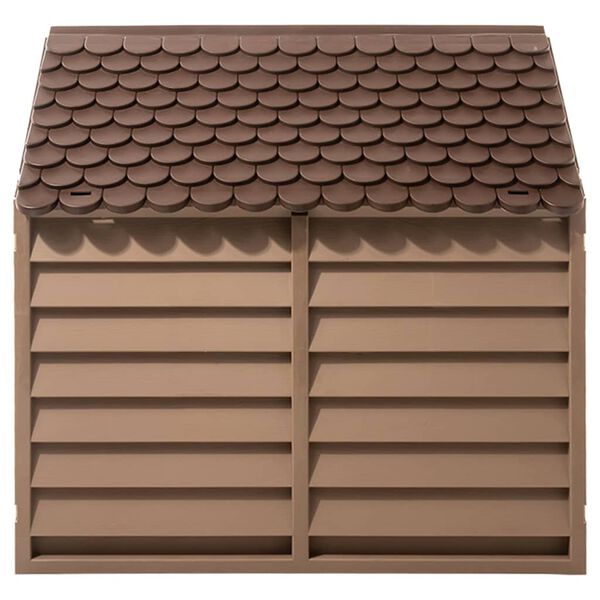 vidaXL Casota para cães 86x84x82 cm polipropileno castanho