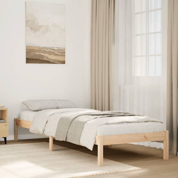 vidaXL Cama extra longa sem colchão 80x220 cm madeira de pinho maciça