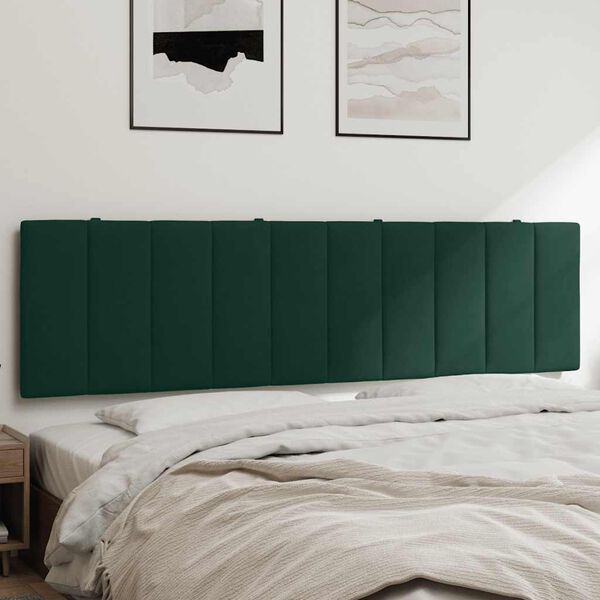 vidaXL Almofad&atilde;o de cabeceira Hanko 180 cm veludo verde-escuro