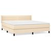 vidaXL Cama com molas/colch&atilde;o 160x200 cm tecido cor creme