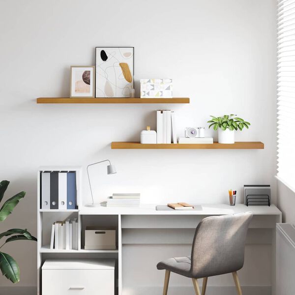 vidaXL Prateleira de Parede 2 pcs Bege 120 x 23,5 x 4 cm