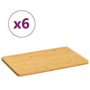 vidaXL T&aacute;buas de pequeno-almo&ccedil;o 6 pcs 22x14x0,8 cm bambu