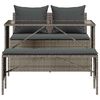 vidaXL 3 pcs conjunto de jantar p/ jardim c/ almofad&otilde;es vime PE cinza
